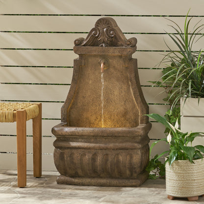 Frederick Outdoor Single Spout Fountain, Light Brown