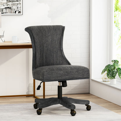 Andrea Contemporary Upholstered Roll Back Swivel Office Chair