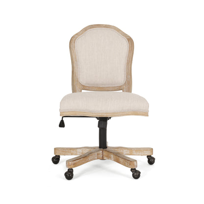 Oakes French Country Upholstered Swivel Office Chair