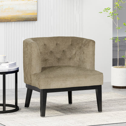 Evans Contemporary Fabric Tufted Accent Chair