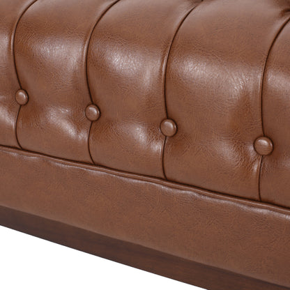 Elias Contemporary Faux Leather Tufted 3 Seater Sofa
