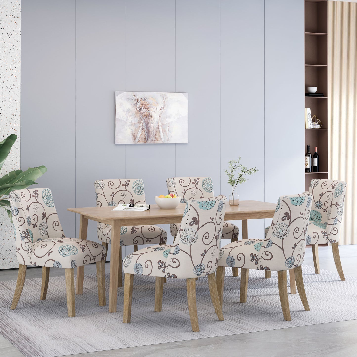 Gladwin Contemporary Fabric Dining Chairs, Set of 6