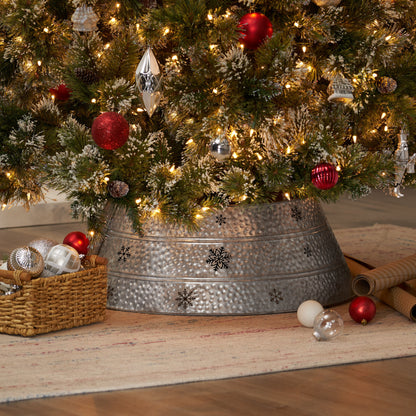 Clough Metal Christmas Tree Collar, Silver