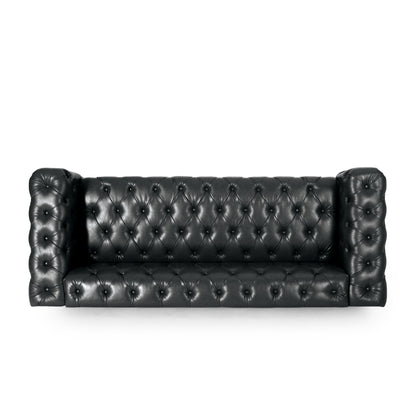 Marengo Contemporary Velvet Tufted 3 Seater Sofa