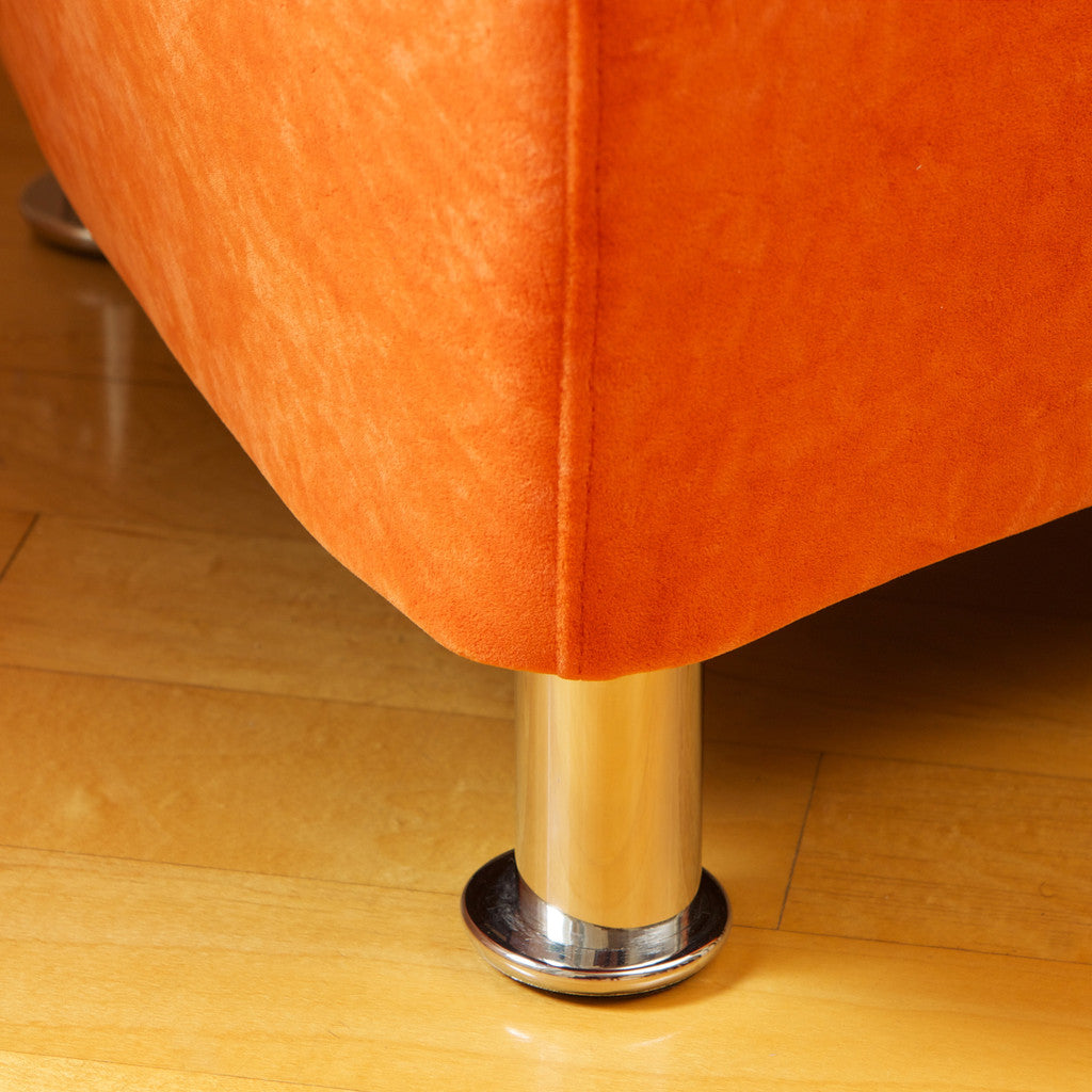 817056013942 Salazar Orange Microfiber Chair Foot Detail View