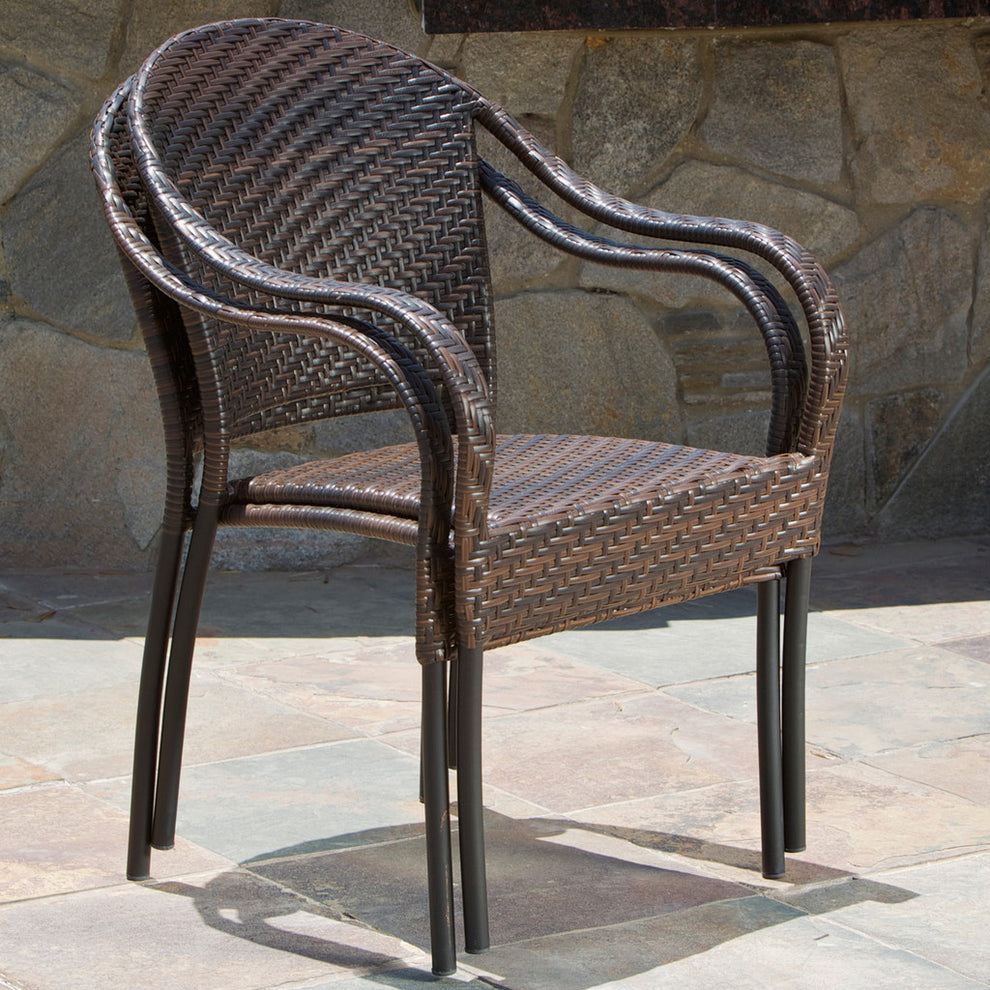 Rancho Outdoor Wicker Chair (Set of 2) GDFStudio