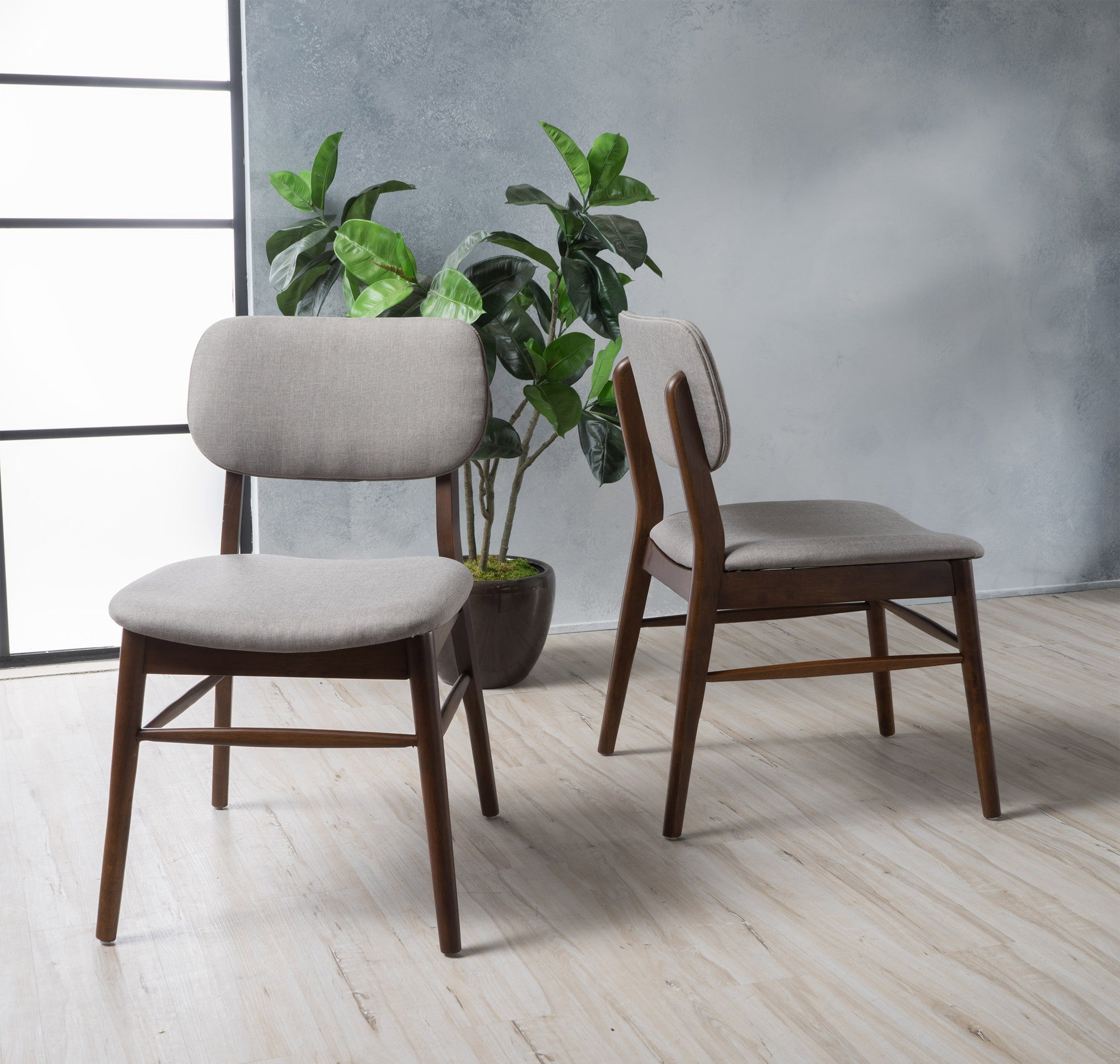 Beatrice Mid Century Wood Finish Dining Chairs Set of 2 GDFStudio