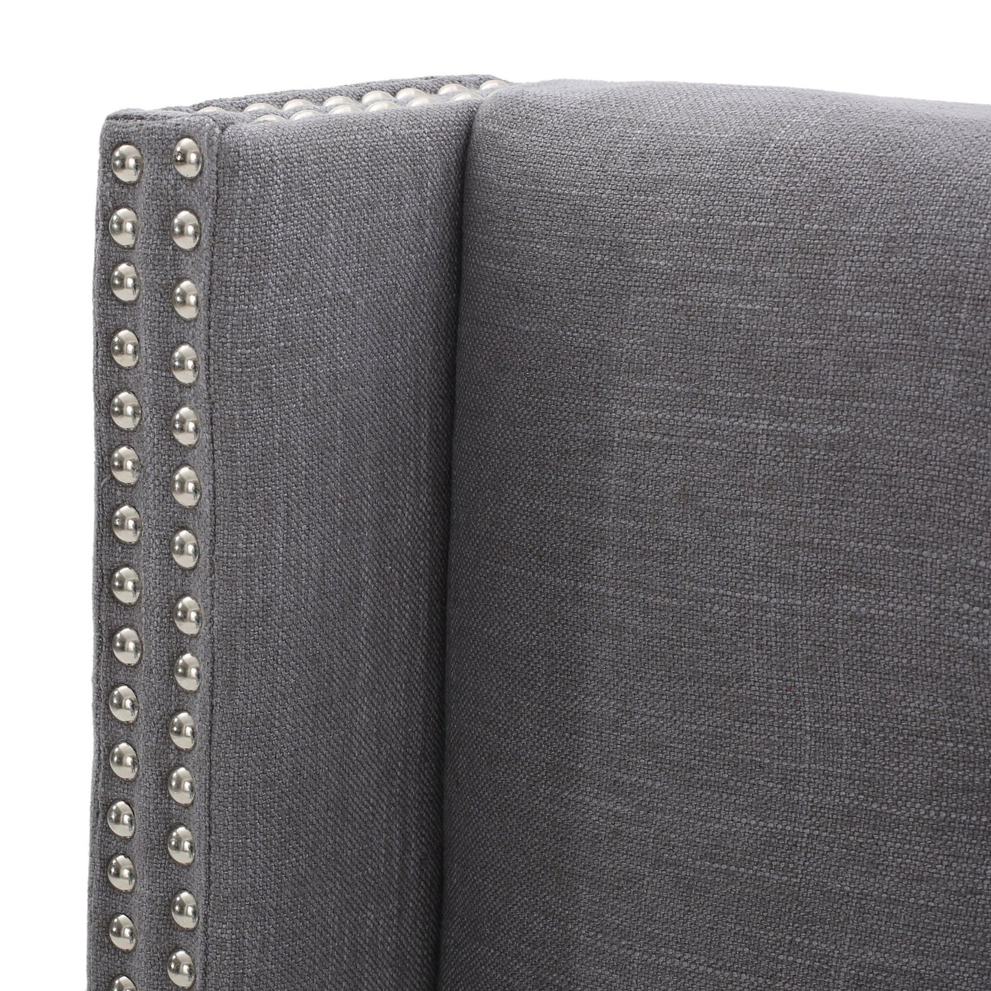 Karen Button Tufted Fabric King/Cal King Headboard with Nailhead Accents