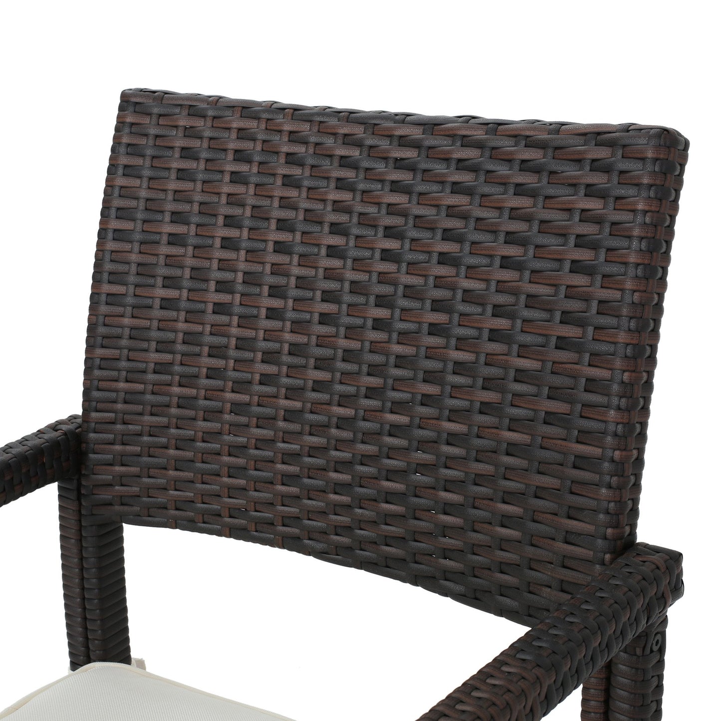 Edene Outdoor Wicker Dining Chairs Water Resistant Cushions (Set of 2)