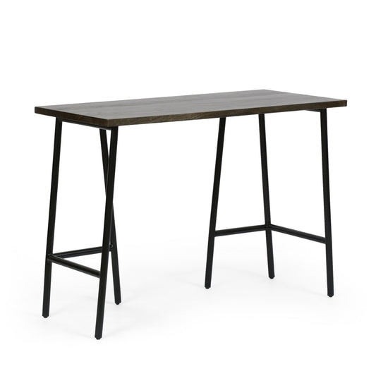 Clermont Modern Industrial Handmade Mango Wood Console Table, Brown and Black