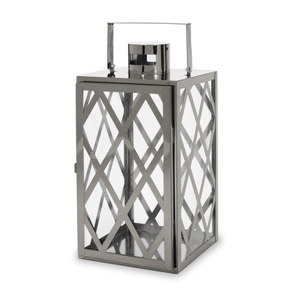 Cecil Outdoor 14" Modern Stainless Steel Lantern