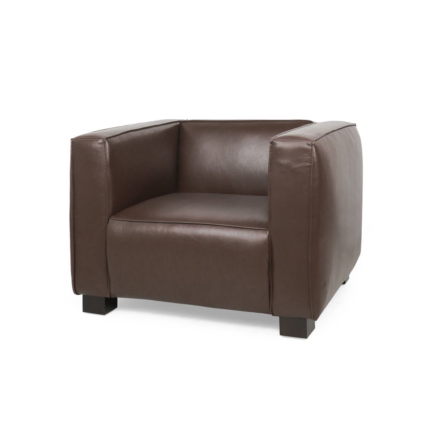 Minkler Contemporary Faux Leather Club Chair