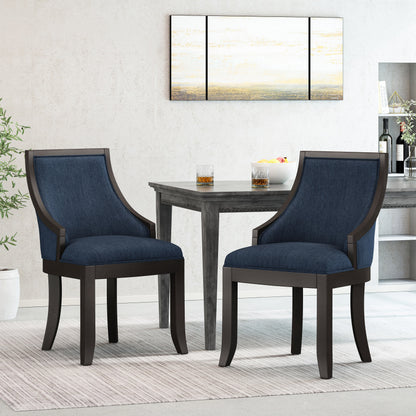 Monita Contemporary Upholstered Birch Wood Dining Chairs, Set of 2