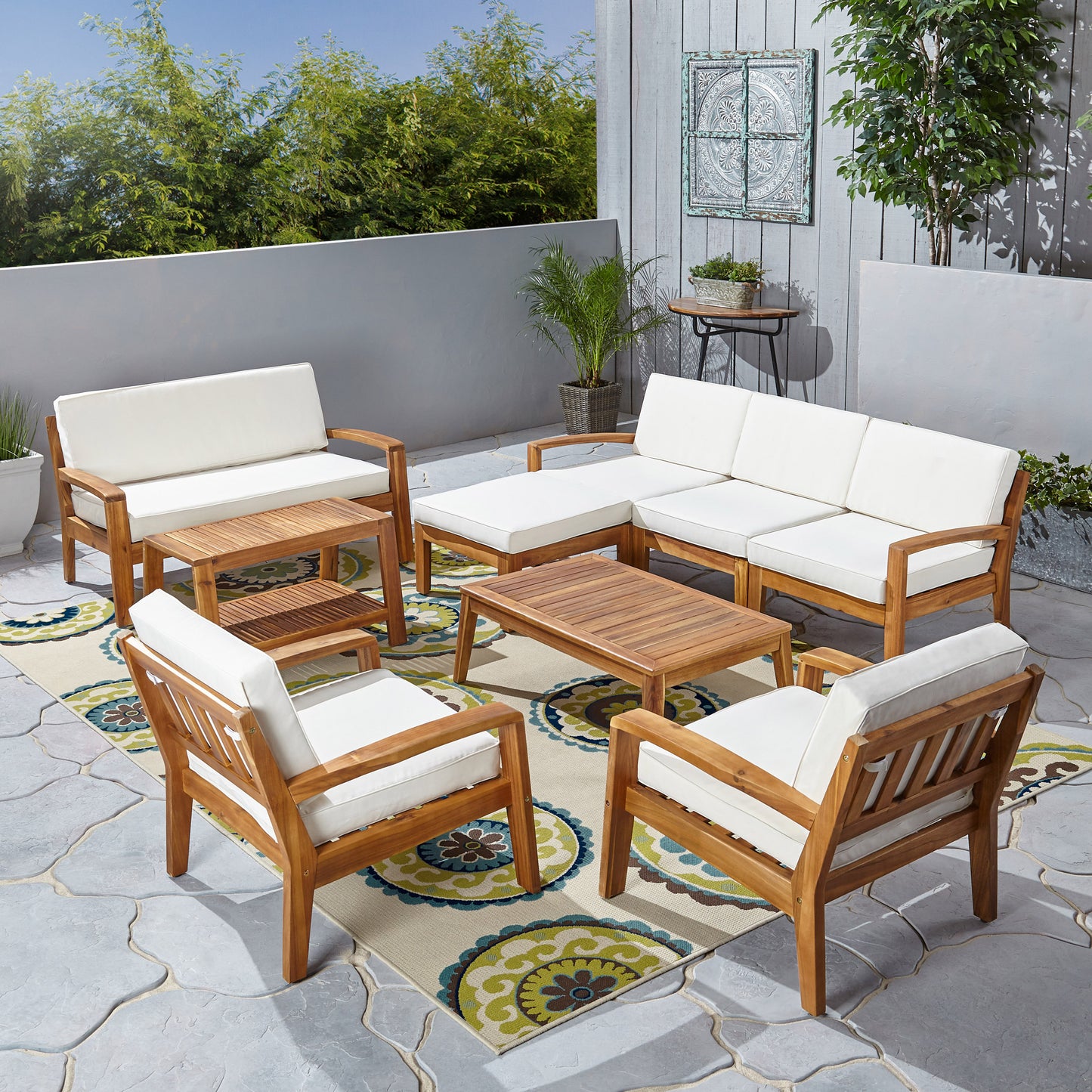 Parma 7-Seater Sectional Sofa Set For Patio with Loveseat