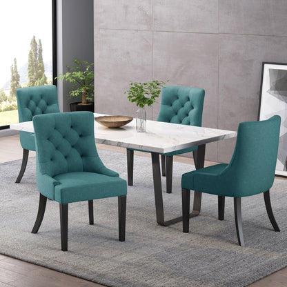 Stacy Hourglass Fabric Dining Chairs (Set of 4)