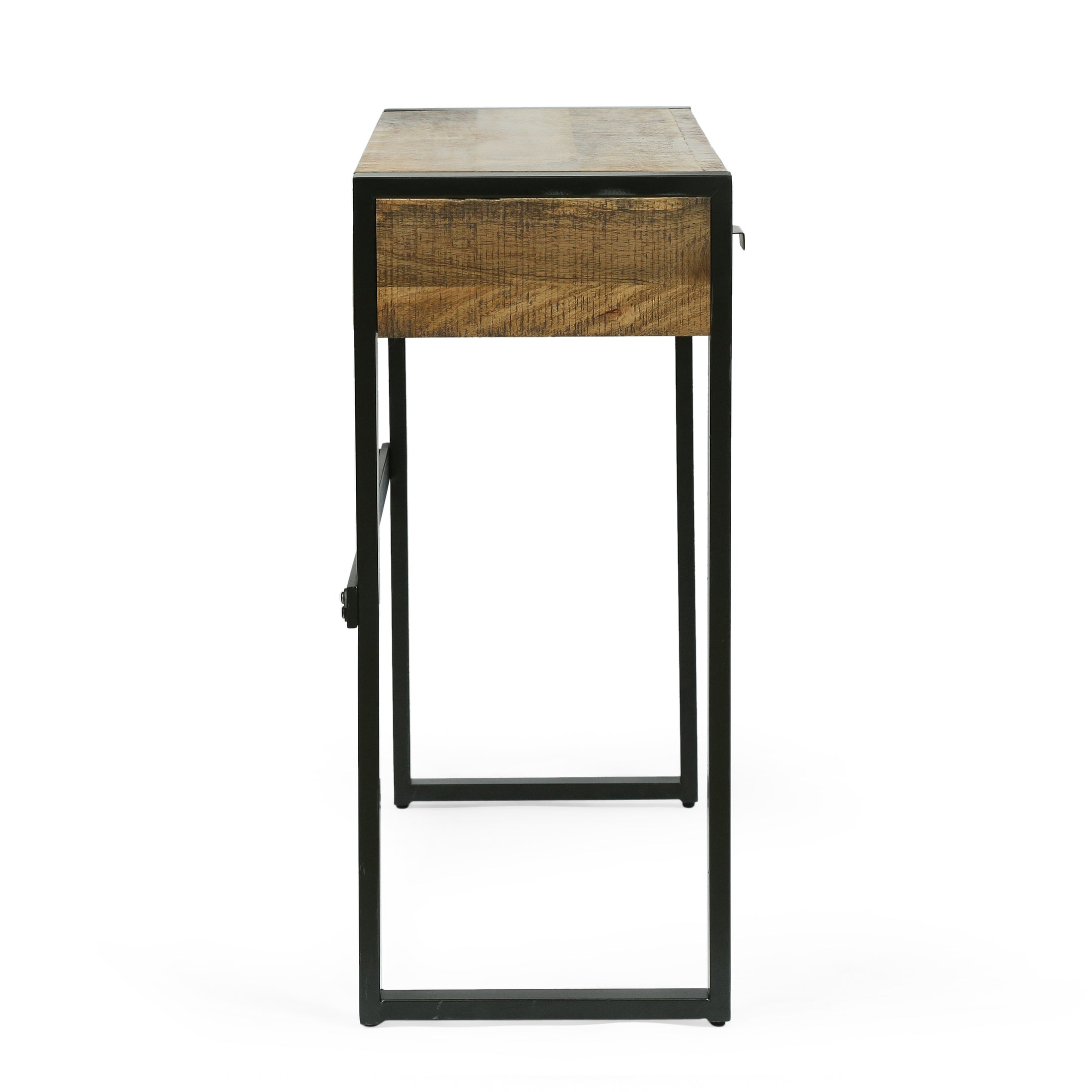 Jarvi Modern Industrial Handcrafted Mango Wood Desk with Drawers, Natu