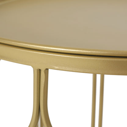 Tamarisk Modern Glam End Table, Champagne Gold