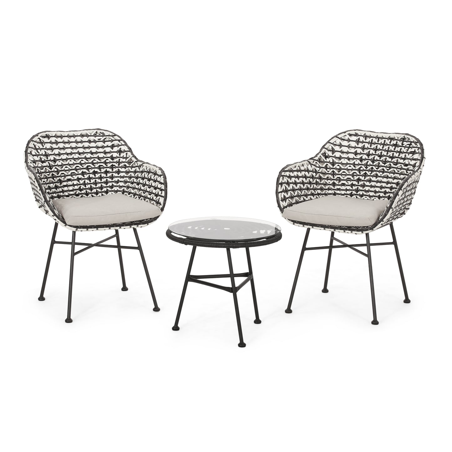 Jayline Outdoor 3 Piece Wicker Chat Set