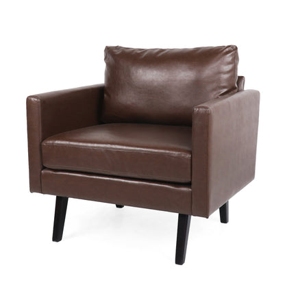 Dowd Mid Century Modern Faux Leather Club Chair