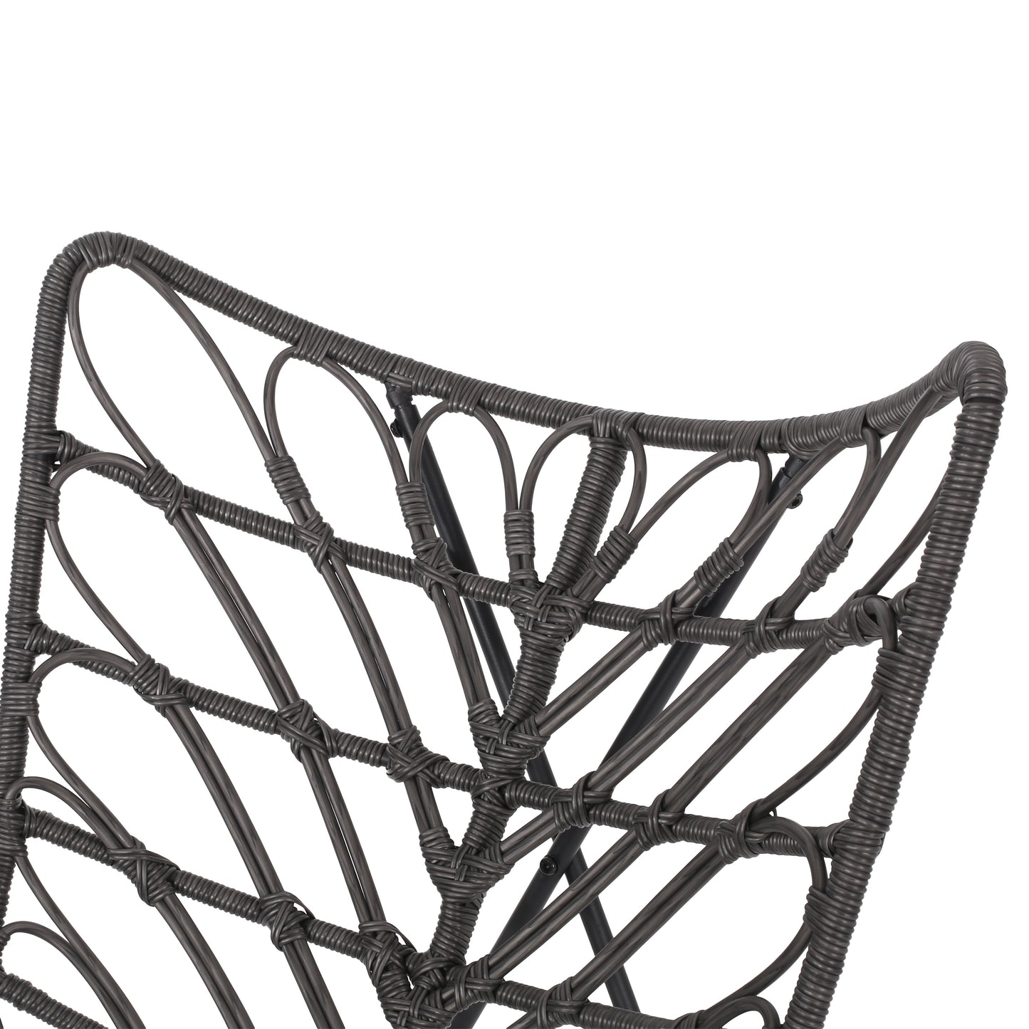 Danbury Outdoor Boho Modern Wicker Accent Chairs, Set of 2