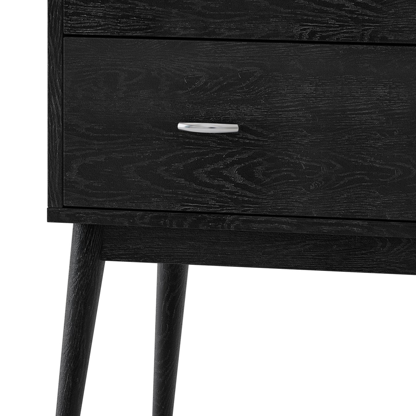 Wilbur Mid Century Wooden 3 Piece 5 Drawer Dresser and Nightstand Bedroom Set