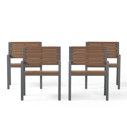 Trimble Outdoor Aluminum Chairs, Set of 4
