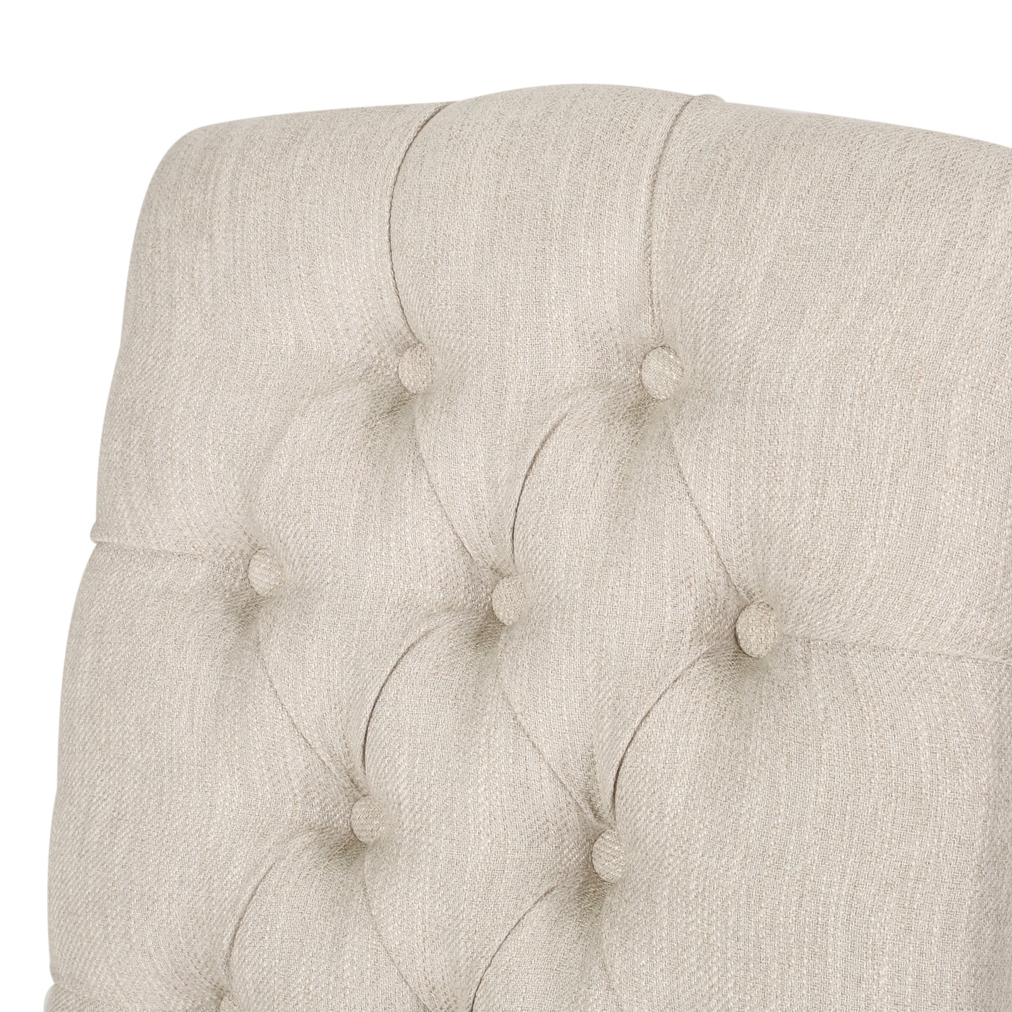 Frances Contemporary Fabric Tufted Dining Chairs with Nailhead Trim, Set of 2