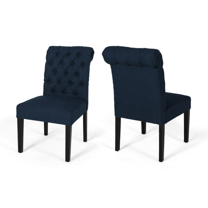 Emerson Contemporary Tufted Rolltop Dining Chairs