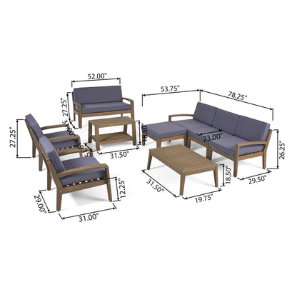 Parma 7-Seater Sectional Sofa Set For Patio with Loveseat