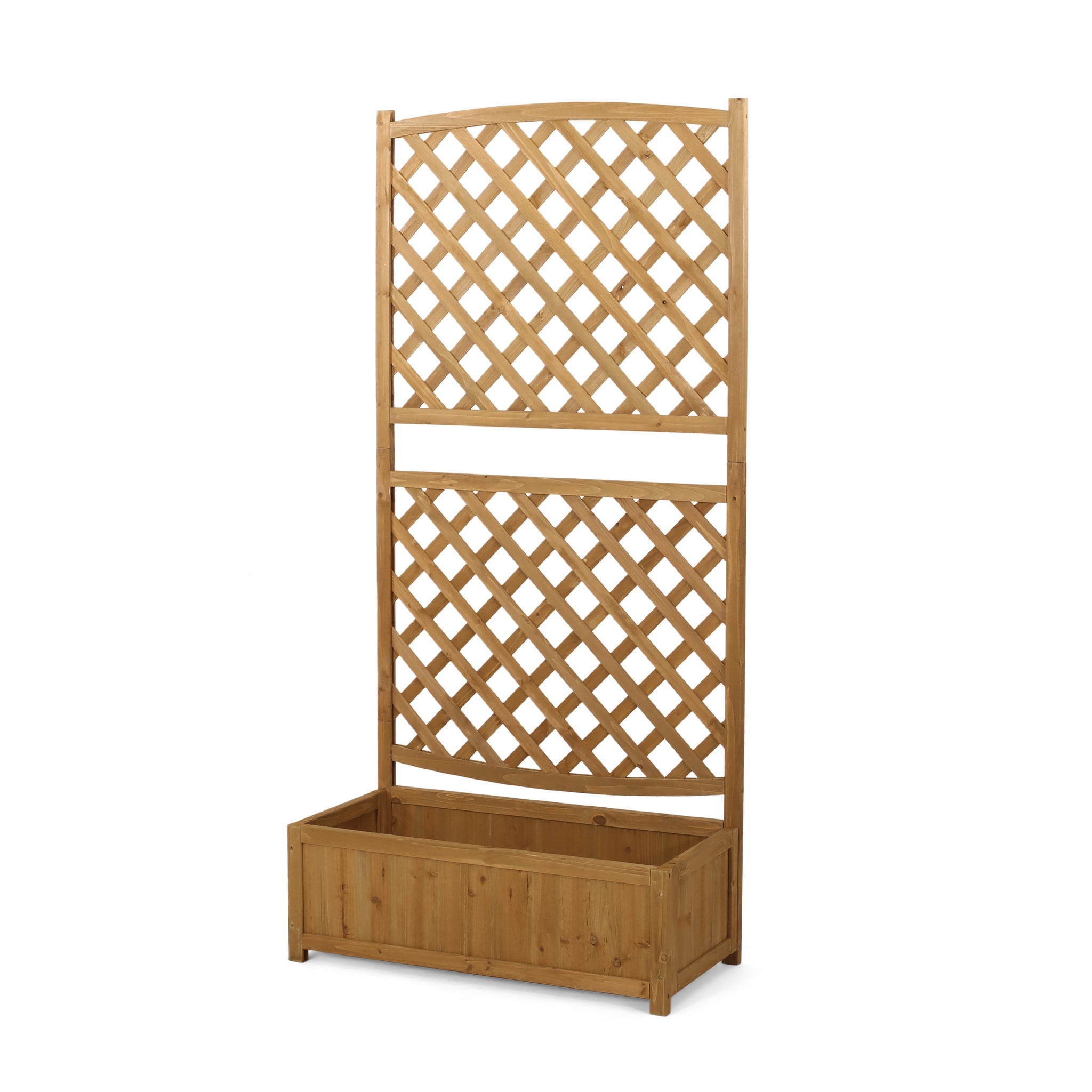 Mallett Traditional Rectangular Firwood Planter Box with Trellis ...