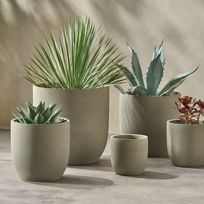 Rochelle Outdoor Cast Stone Planters (Set of 5)