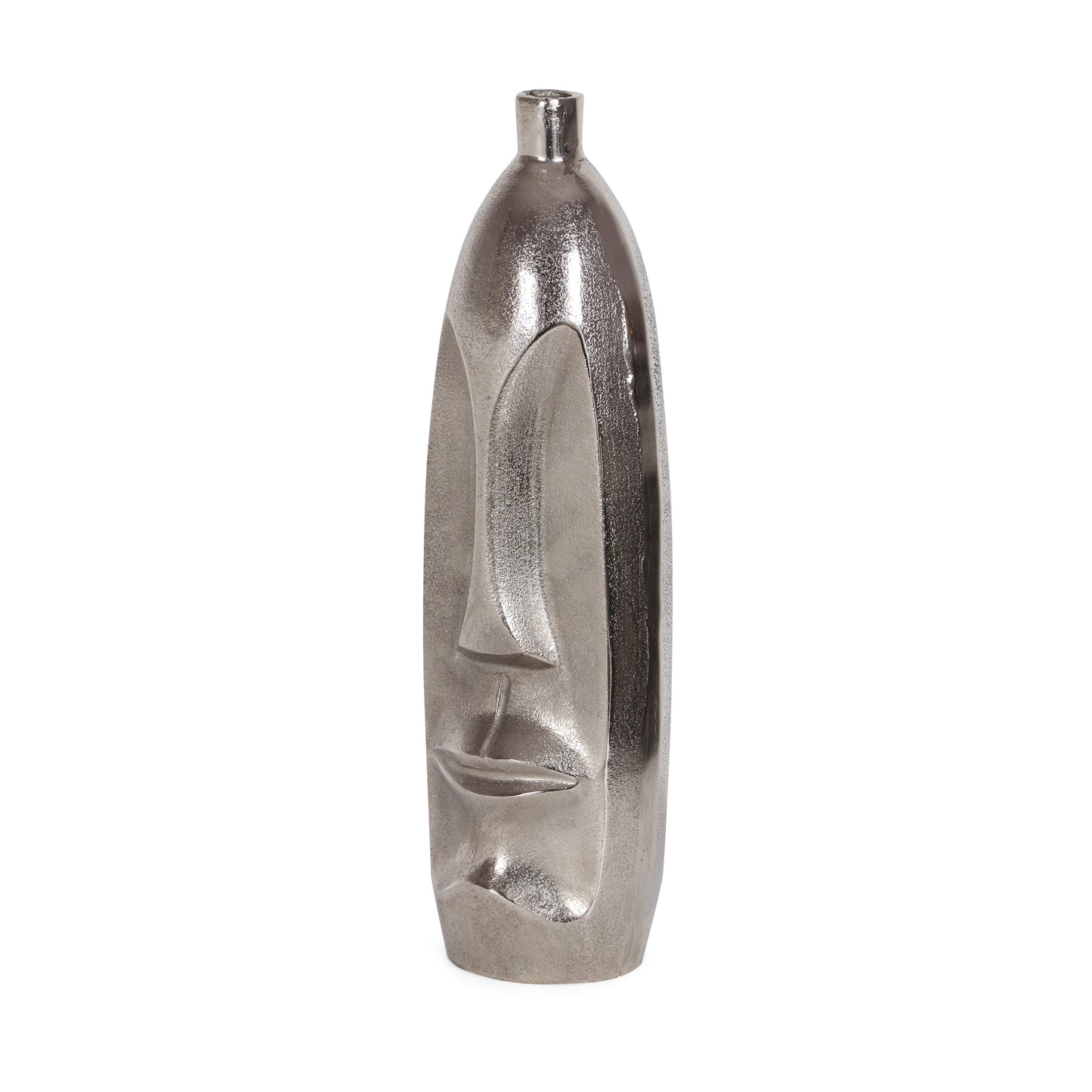 Judland Modern Handmade Aluminum Bottle Vase, Raw Nickel