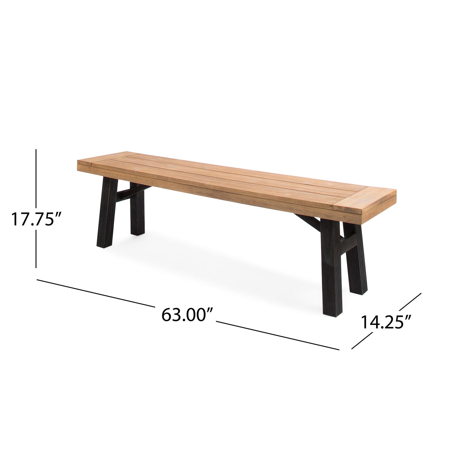 Betteravia Outdoor Acacia Wood Dining Benches, Set of 2