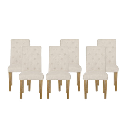 Larkspur Contemporary Fabric Tufted Dining Chairs, Set of 6