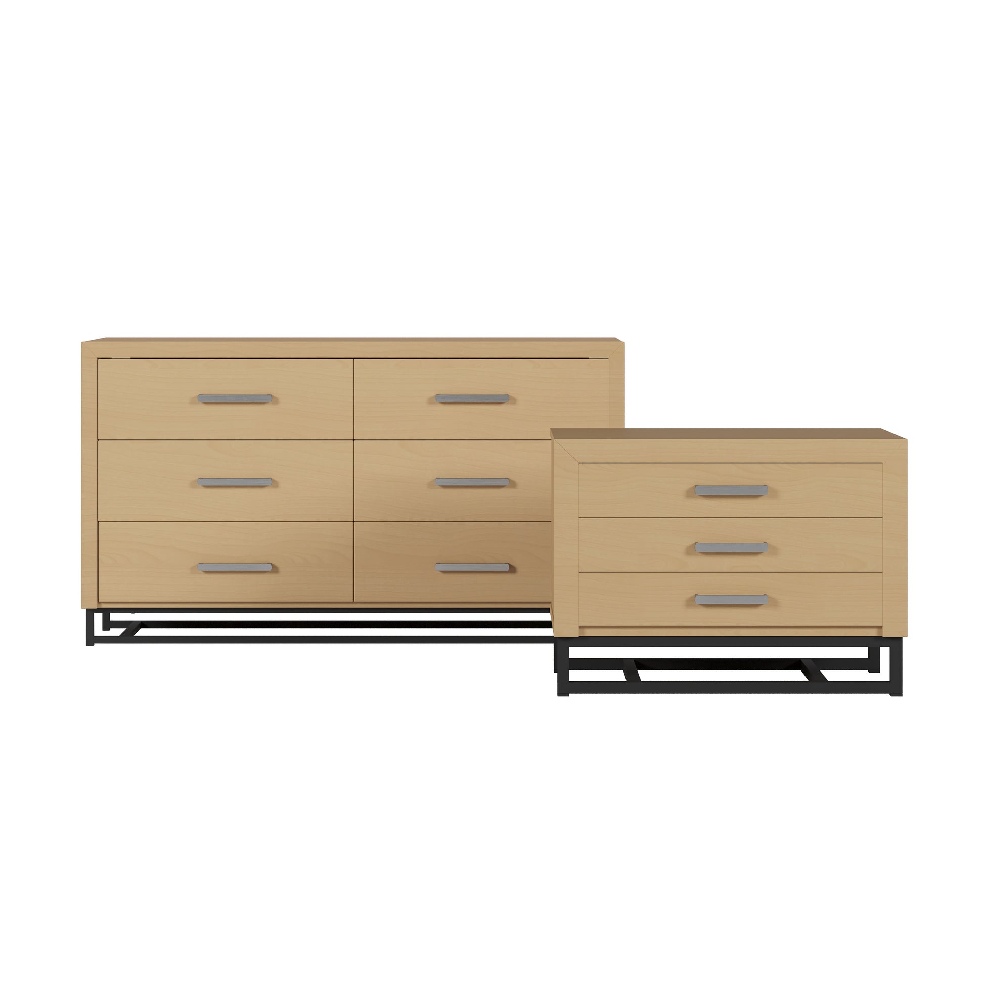 Borah Contemporary Faux Wood 2 Piece Double Dresser and Nightstand Bedroom Set Borah Contemporary Faux Wood 2 Piece Double Dresser and Nightstand Bedroom Set