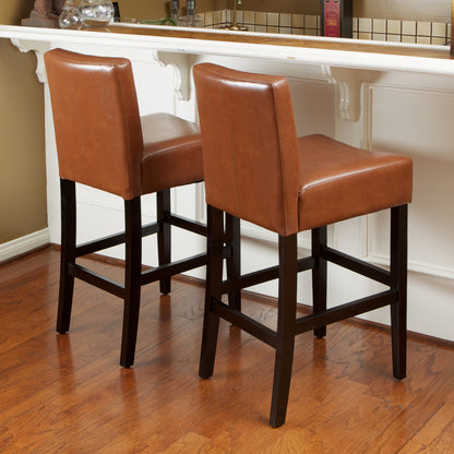 Peterborough Modern 26-Inch Leather Counter Stool (Set of 2)