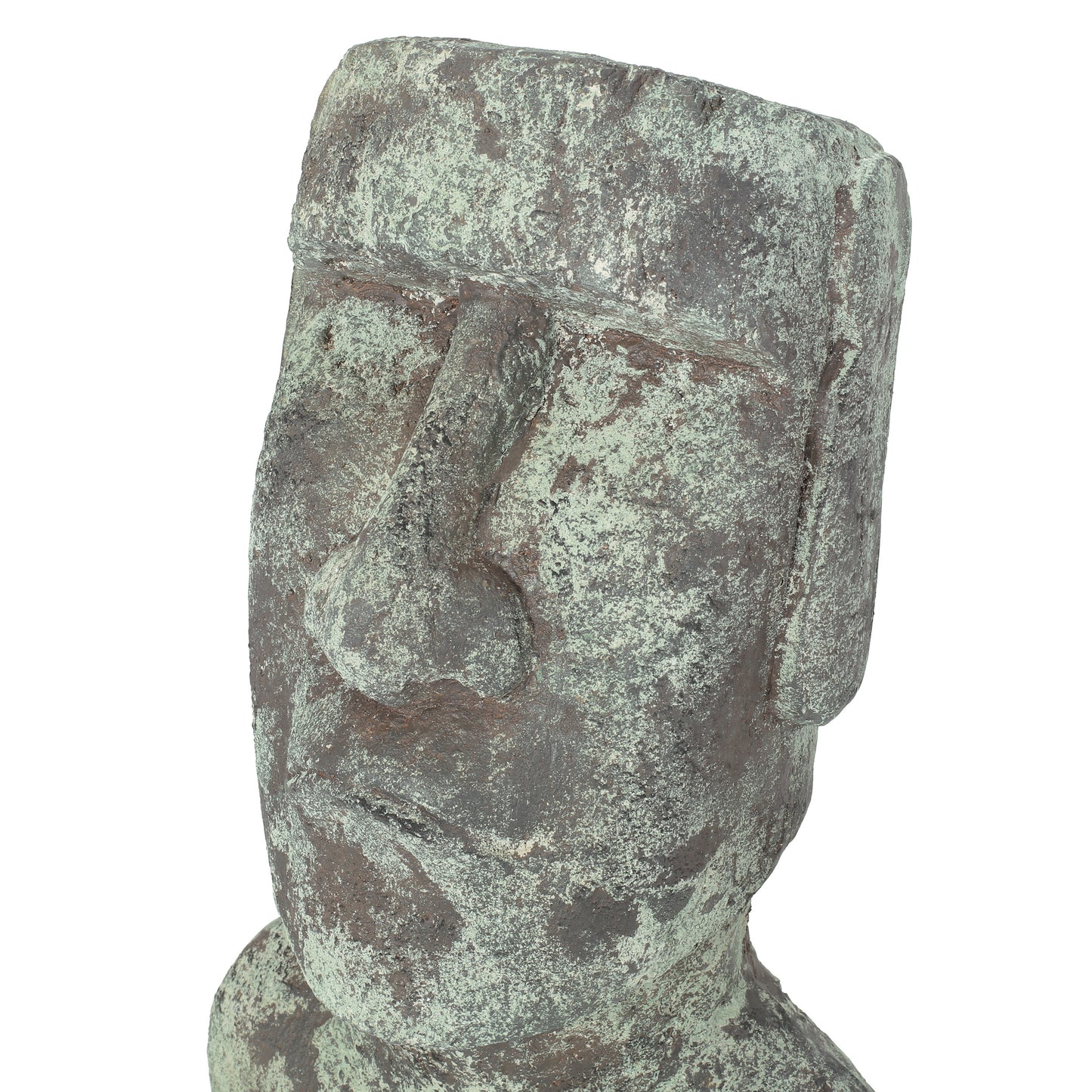 Sasser Outdoor Easter Island Garden Statue, Moss Green