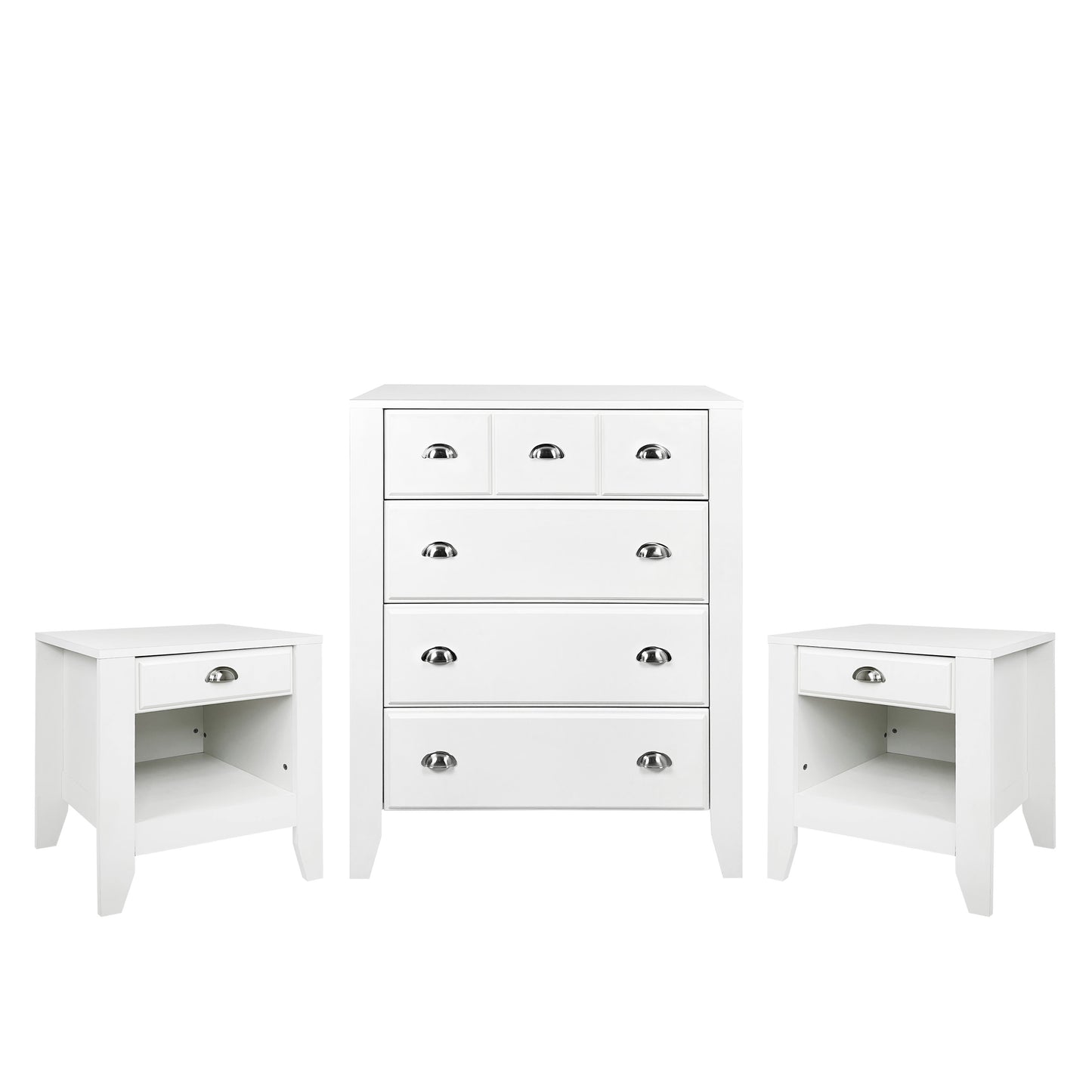 Cleary Contemporary Faux Wood 3 Piece Dresser and Nightstand Bedroom Set