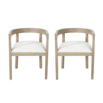Vande Fabric Upholstered Wood Tub Dining Chairs, Set of 2