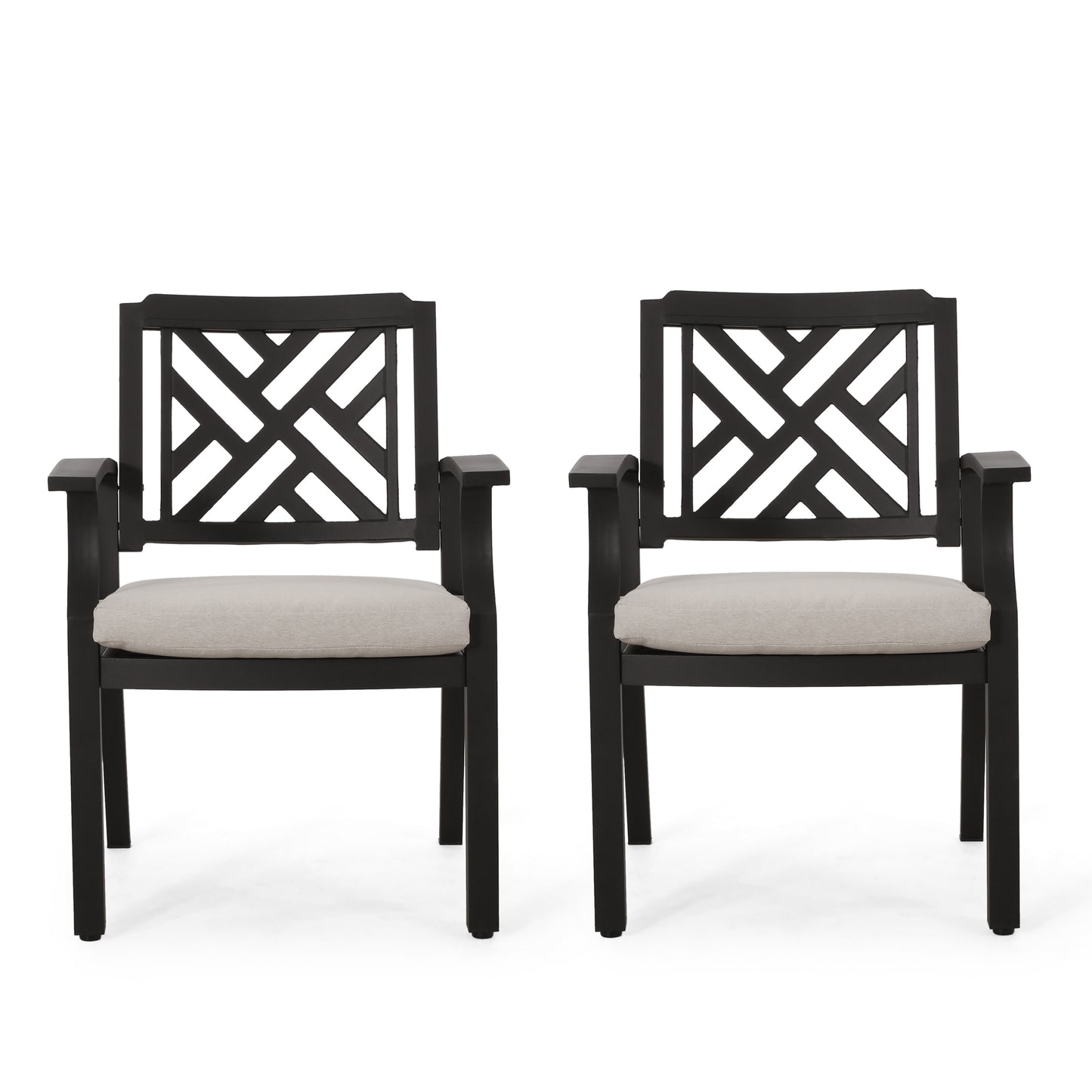 Arlene Waterford Outdoor Aluminum Dining Chairs, Set of 2