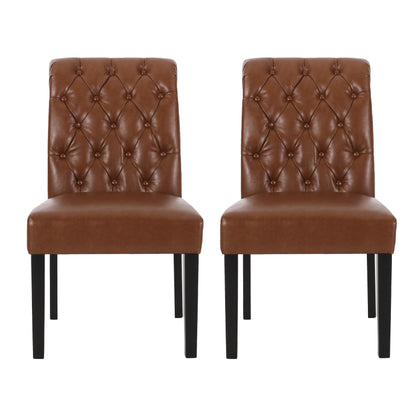Emerson Contemporary Tufted Rolltop Dining Chairs, Set of 2