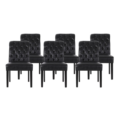 Emerson Contemporary Tufted Rolltop Dining Chairs, Set of 6