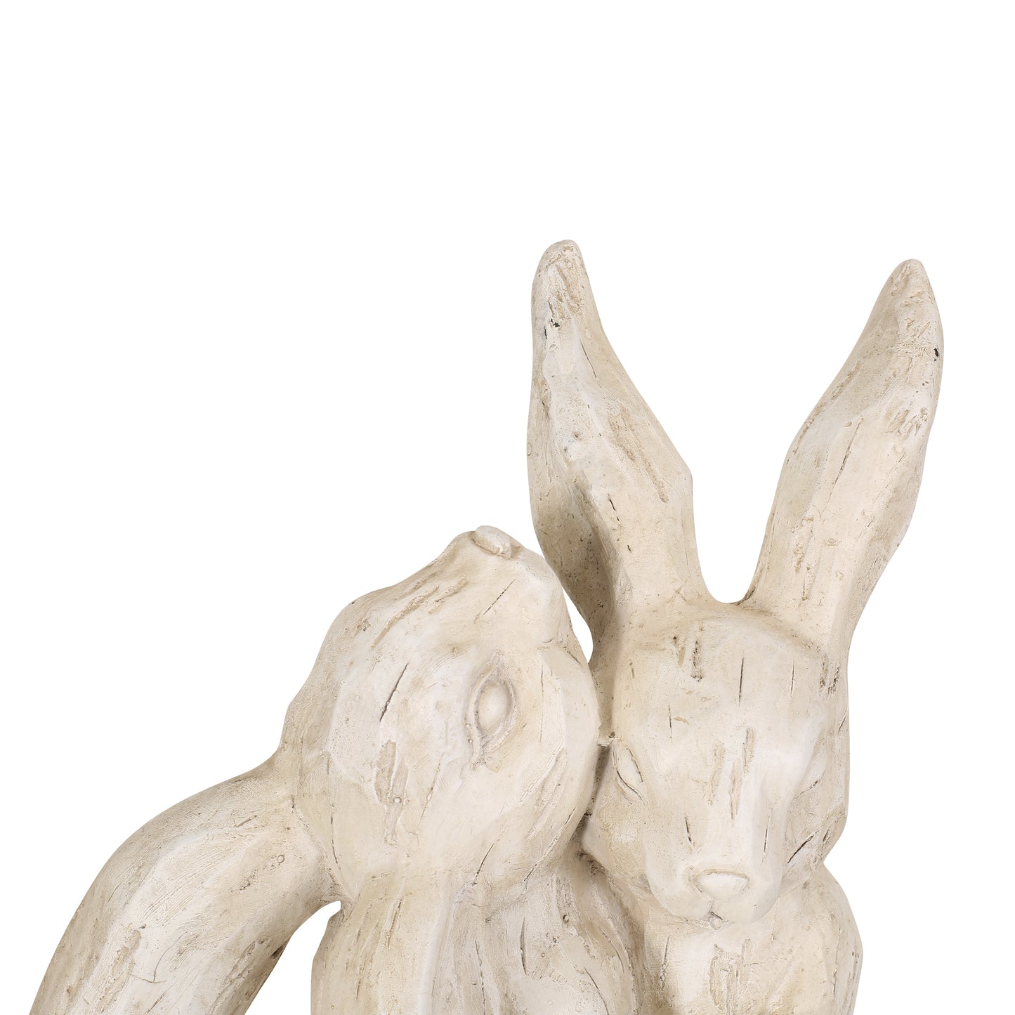 Russel Outdoor Rabbit Couple Garden Statue, White