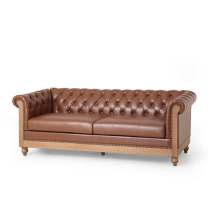 Kinzie Chesterfield Tufted 3 Seater Sofa with Nailhead Trim