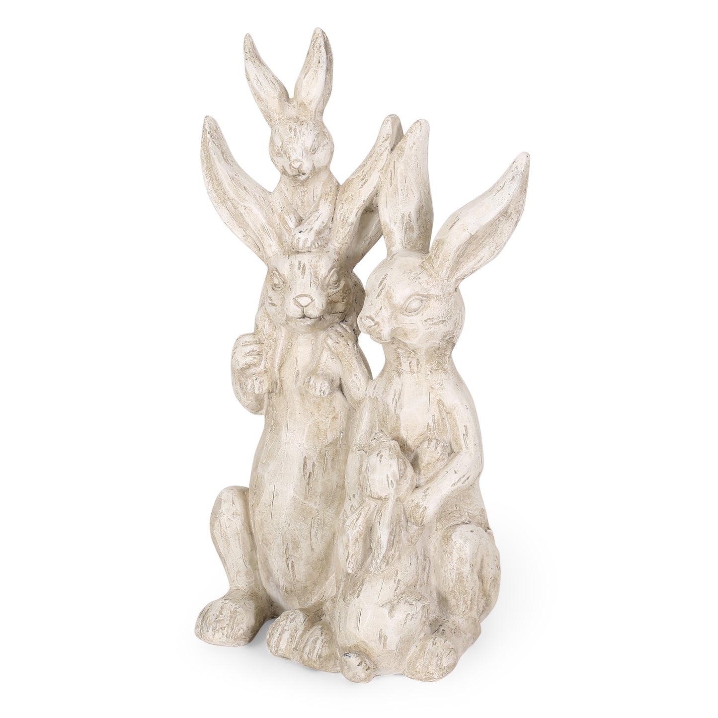 Reser Outdoor Rabbit Family Garden Statue, White