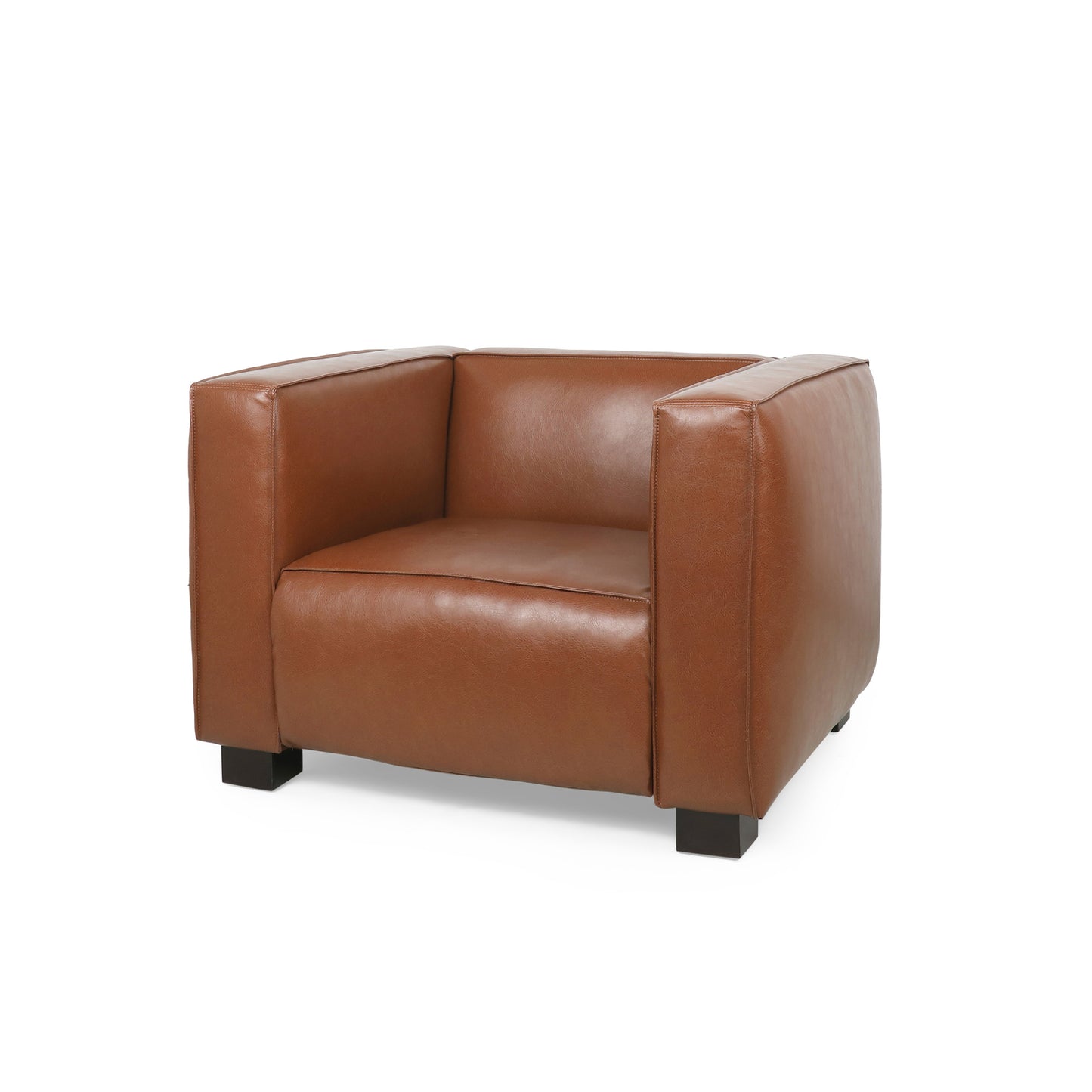 Minkler Contemporary Faux Leather Club Chair