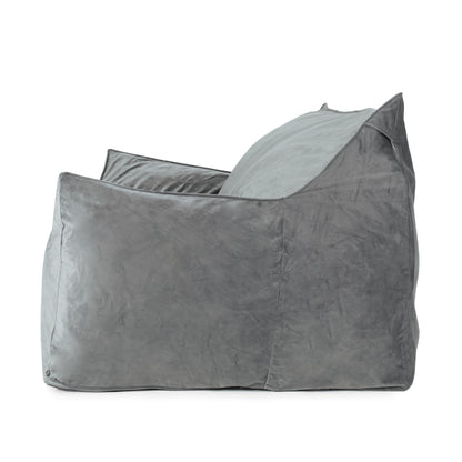 Calef Modern Velveteen 2 Seater Oversized Bean Bag Chair with Armrests