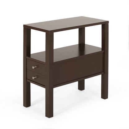 Stroble Contemporary Wooden Side Table with Drawer