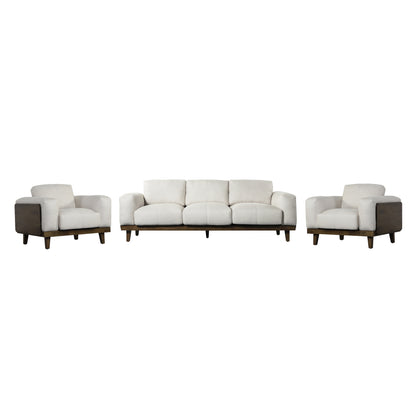Connor Contemporary Upholstered 3 Piece Oversized Living Room Sofa Set