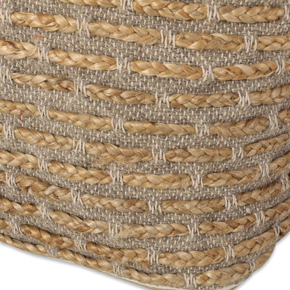 Berea Boho Handcrafted Fabric Cube Pouf, Natural